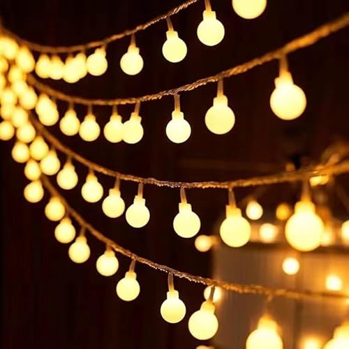 ENLACE LED Lichterkette, Kugeln, 3m, 20 LEDs, Warmweiß, Batterie/USB-Betrieb, mit Blinkfunktion von ENLACE