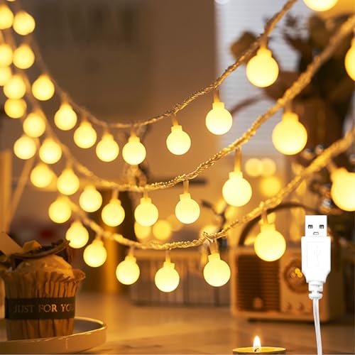 ENLACE Lichterkette Innen, 6M 40 LED Lichterkette Kugeln Warmweiß, USB-Betrieb, Kugel Lichterketten für Hochzeit, Party, Weihnachten, Balkon Deko, Camping, Innen & Außen ENLACE Lichterkette Innen, 6M 40 LED Lichterkette Kugeln Warmweiß, USB-Betrieb, Kugel Lichterketten für Hochzeit, Party, Weihnachten, Balkon Deko, Camping, Innen & Außen von ENLACE