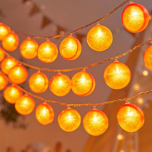 ENLACE Orangenscheiben Lichterkette, 6M 40 LED Zitronenscheiben Lichterketten Batteriebetrieben, Orange Lichterkette für Aperol Deko, Halloween, Weihnachtsfeier, Party, Schlafzimmer, Innen und Außen ENLACE Orangenscheiben Lichterkette, 6M 40 LED Zitronenscheiben Lichterketten Batteriebetrieben, Orange Lichterkette für Aperol Deko, Halloween, Weihnachtsfeier, Party, Schlafzimmer, Innen und Außen von ENLACE