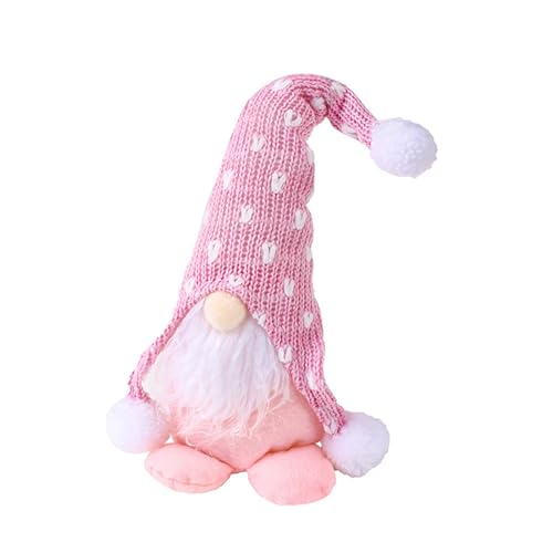 ENLACE Weihnachten Deko Wichtel, Handgemachte Weihnachtswichtel Gesichtslose Puppe Zwerg Dekorationen, Weihnachtsdeko Wichtel Figuren, für Kinder Familie Weihnachten Home Decor, Rosa von ENLACE