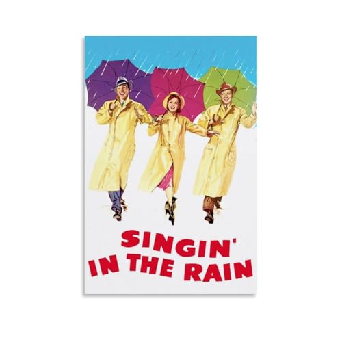 ENLLVKCBR Filmposter "Singin' In The Rain" (1952), 2 Poster, dekoratives Gemälde, Leinwand, Wandposter und Kunstdruck, moderne Familienschlafzimmer-Dekoration, Poster, 30 x 45 cm von ENLLVKCBR