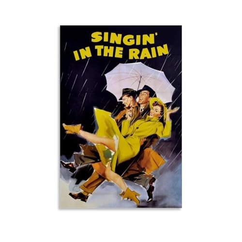 ENLLVKCBR Filmposter "Singin' In The Rain" (1952), 4 Poster, dekoratives Gemälde, Leinwand, Wandposter und Kunstdruck, moderne Familienschlafzimmer-Dekoration, Poster, 40 x 60 cm von ENLLVKCBR