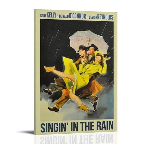 ENLLVKCBR Filmposter "Singin' In The Rain" (1952), 5 Poster, dekoratives Gemälde, Leinwand, Wandposter und Kunstdruck, moderne Familienschlafzimmer-Dekoration, Poster, 60 x 90 cm von ENLLVKCBR