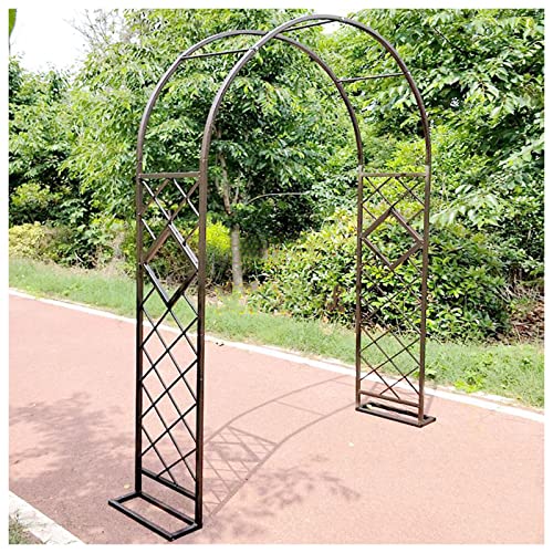 Schwer Rosenbogen Verzinkt Gartenbogen Metall Stabil Torbogen Für Kletterpflanzen Freistehend Pflanzen Rankhilfe Rankgitter Rosengestell Rankbogen 140x230cm 240x230cm 280x230cm ( Color : Brown , Size von ENLLY