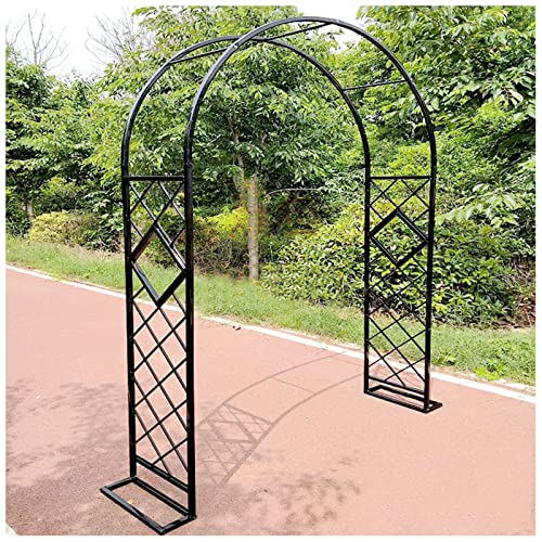 Schwer Rosenbogen Verzinkt Gartenbogen Metall Stabil Torbogen Für Kletterpflanzen Freistehend Pflanzen Rankhilfe Rankgitter Rosengestell Rankbogen 140x230cm 240x230cm 280x230cm ( Color : Schwarz , Siz von ENLLY