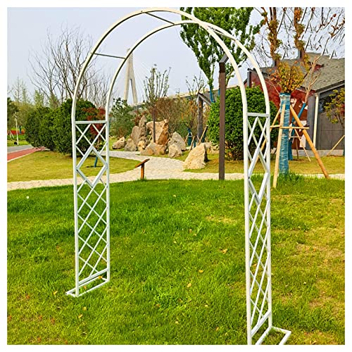 Schwer Rosenbogen Verzinkt Gartenbogen Metall Stabil Torbogen Für Kletterpflanzen Freistehend Pflanzen Rankhilfe Rankgitter Rosengestell Rankbogen 140x230cm 240x230cm 280x230cm ( Color : Weiß , Size : von ENLLY