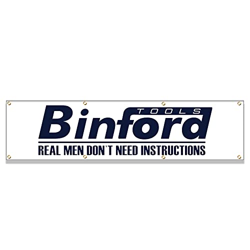 ENMOON Binford Tools Banner-Flagge – Real Men Don't Heed Anleitung (6 x 2,4 m, strapazierfähig, langlebiges 150D Polyester) Messingösen College Wohnheim Room Man Cave von ENMOON