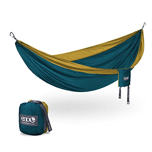 ENO, Eagles Nest Outfitters DoubleNest leichte Camping-Hängematte für 1 bis 2 Personen, Marine/Gold von ENO