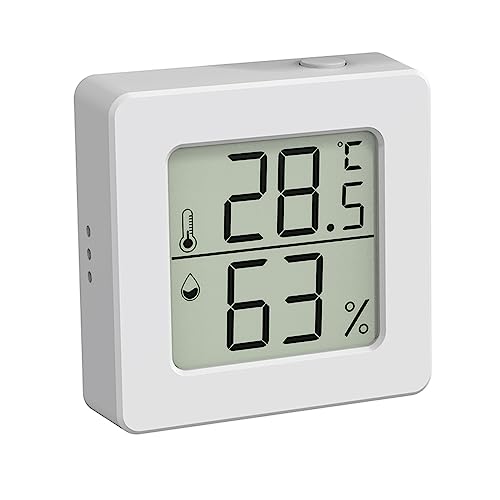 Mini Digital Hygrometer Raumthermometer, Luftfeuchtigkeitsmesser innen für Babyzimmer, Kinderzimmer, Gewächshaus, Garten, Reptilientank (1er Pack weiß) von ENOPYO