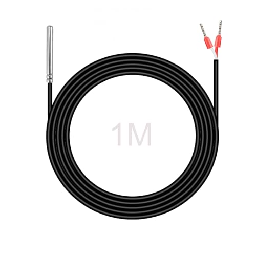 PT1000 Temperatursensor 1M,Digitaler Wasserdichter Temperaturfühler mit Wasserdichtem Edelstahlfühler und Silikonmaterial Kabel up to 200 °C Kompatibel mit Raspberry Pi(1 Stk) von ENOPYO