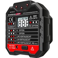 Steckdosentester SDT0015 mit RCD-Prüfung und LCD von ENOVALAB