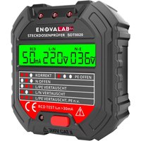 Steckdosentester SDT0020 mit RCD-Prüfung und umfangreichen LCD Display von ENOVALAB