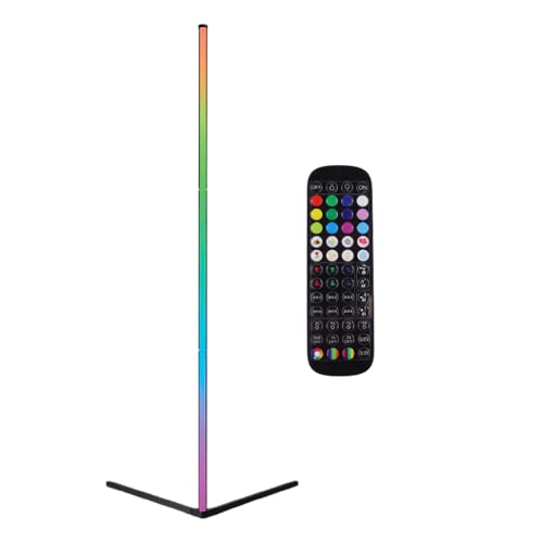 ENOVALITE 140cm RGB-IC Stehlampe mit Fernbedienung - dimmbare LED Ecklechte - 16 Mio Farben, Musikmodus, DIY Modus und Timer - Wohnzimmer Gaming Stimmungslicht Ambient ENOVALITE 140cm RGB-IC Stehlampe mit Fernbedienung - dimmbare LED Ecklechte - 16 Mio Farben, Musikmodus, DIY Modus und Timer - Wohnzimmer Gaming Stimmungslicht Ambient von ENOVALITE