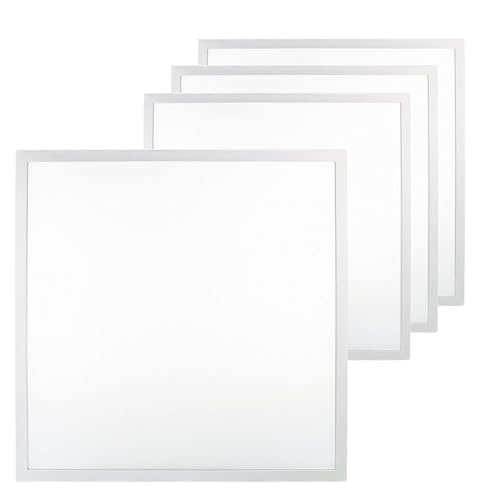 ENOVALITE 4er Pack LED-Panel 60x60cm Rasterleuchte, flache Deckenleuchte - 36W 3600lm 4000K Neutralweiß - inkl. Netzteile Netzteile 230V - Einbauleuchte für Rasterdecke von ENOVALITE