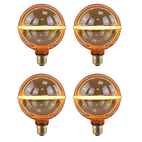 ENOVALITE 4x LED Filament XL Leuchtmittel JUPITER Amber - Globe G130 E27 4W 200lm 1800K Warmweiß dimmbar - Vintage Design Ambiente Deko Glühbirne Lampe ENOVALITE 4x LED Filament XL Leuchtmittel JUPITER Amber - Globe G130 E27 4W 200lm 1800K Warmweiß dimmbar - Vintage Design Ambiente Deko Glühbirne Lampe von ENOVALITE