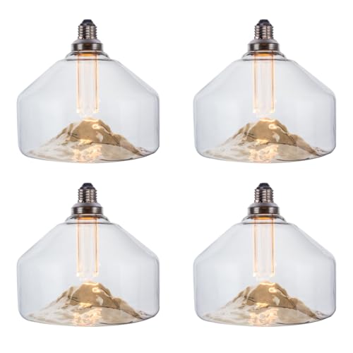 ENOVALITE 4x LED Filament XXL Leuchtmittel Mountain - E27 3,5W 120lm 1800K Warmweiß dimmar - Ø200x186 mm - Vintage Design Ambiente Deko Glühbirne von ENOVALITE