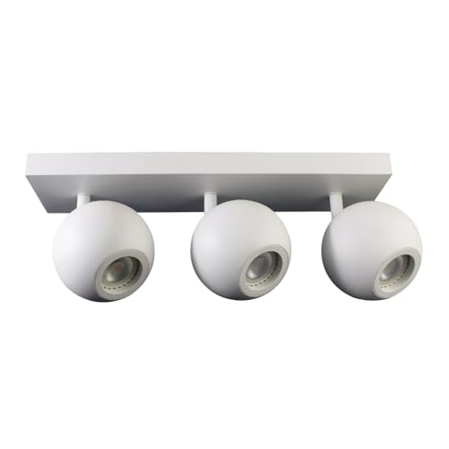 ENOVALITE Deckenleuchte GLOBE, 3-flammig, GU10 Fassung, aus Metall, Ø10cm, matt weiß - Deckenlampe Kugel Spot Strahler Wohnzimmer Flur Küche von ENOVALITE