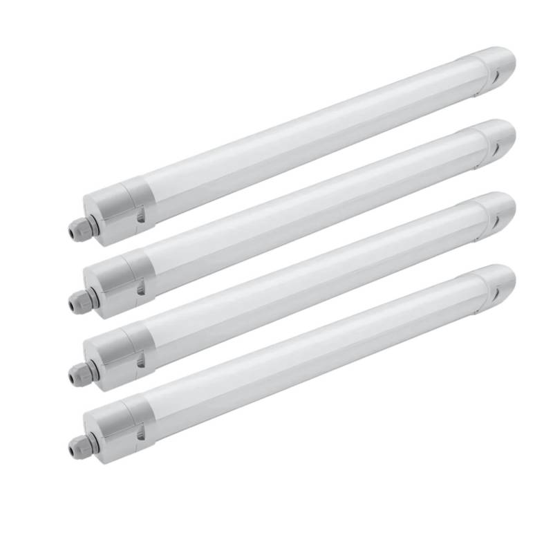 ENOVALITE LED Feuchtraumleuchte PRO 4er-Set 150cm 50W 6000Lm 4000K Neutralweiß IP65 OSRAM-Netzteil Wannenleuchte Durchschleifbar von ENOVALITE