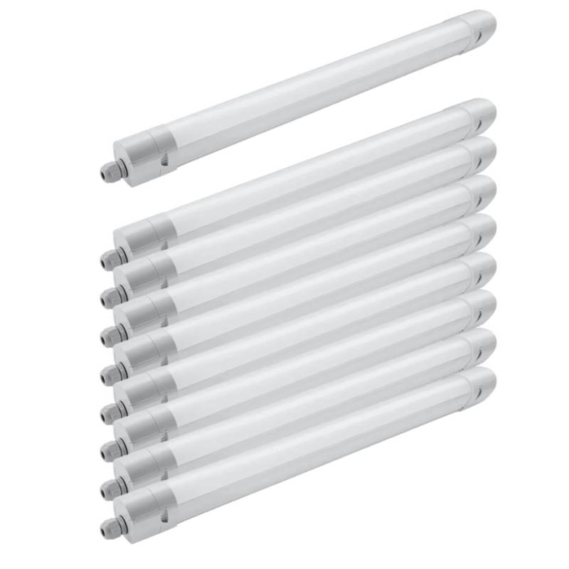 ENOVALITE LED Feuchtraumleuchte PRO 9er-Set 150cm 50W 6000Lm 4000K Neutralweiß IP65 OSRAM-Netzteil Wannenleuchte Durchschleifbar von ENOVALITE