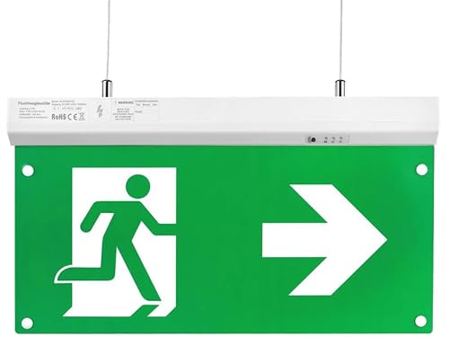 ENOVALITE LED Fluchtwegleuchte 4in1 Notleuchte mit Akku und Test-Funktion - Dauerbetrieb - Wandmontage Deckenmontage - Rettungsweg Notausgang Notfall EXIT von ENOVALITE