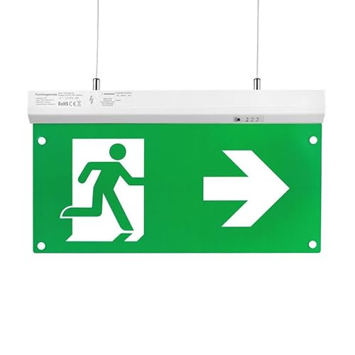 ENOVALITE LED Fluchtwegleuchte 5in1 Notleuchte mit Akku und Test-Funktion - Dauerbetrieb - Aufbau Einbau - Rettungsweg Notausgang Notfall EXIT von ENOVALITE