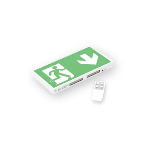 ENOVALITE LED Fluchtwegleuchte Notleuchte mit Anti-Panik-Licht, Akku und Test-Funktion - Dauerbetrieb o. Notbetrieb - Rettungsweg Notausgang Notfall EXIT - mit Fernbedienung von ENOVALITE