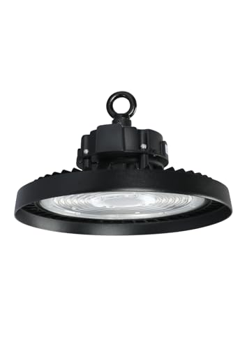 ENOVALITE LED Hallenstrahler 150W 2 Stück, UFO HighBay Hallenleuchte 5000K Neutralweiß, 0-10V dimmbar, 25500lm 170lm/W, IP65 IK09, Industrieleuchte Werkstattlampe Lagerbeleuchtung, Deckenleuchte von ENOVALITE
