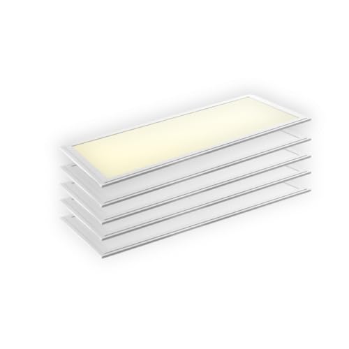 ENOVALITE 5x LED Panel 120x30 cm - 36W 3000K Warmweiß 3600lm flimmerfrei - flache Einbauleuchte für Rasterdecke - LED Deckenleuchte Rasterleuchte Paneele - mit 230V Marken-Netzteil - 1200x300x0,9mm von ENOVALITE