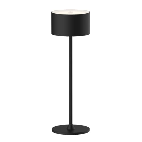 ENOVALITE LED Akku Tischlampe kabellos mit Touch, Dimmbar, Warmweiß Neutralweiß Kaltweiß einstellbar - IP44 Tischleuchte Outdoor wiederaufladbar, Nachttischlampe, Leselampe, schwarz von ENOVALITE