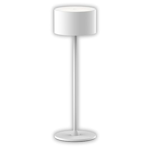 ENOVALITE LED Akku Tischlampe kabellos mit Touch, Dimmbar, Warmweiß Neutralweiß Kaltweiß einstellbar - IP44 Tischleuchte Outdoor wiederaufladbar, Nachttischlampe, Leselampe, weiß von ENOVALITE