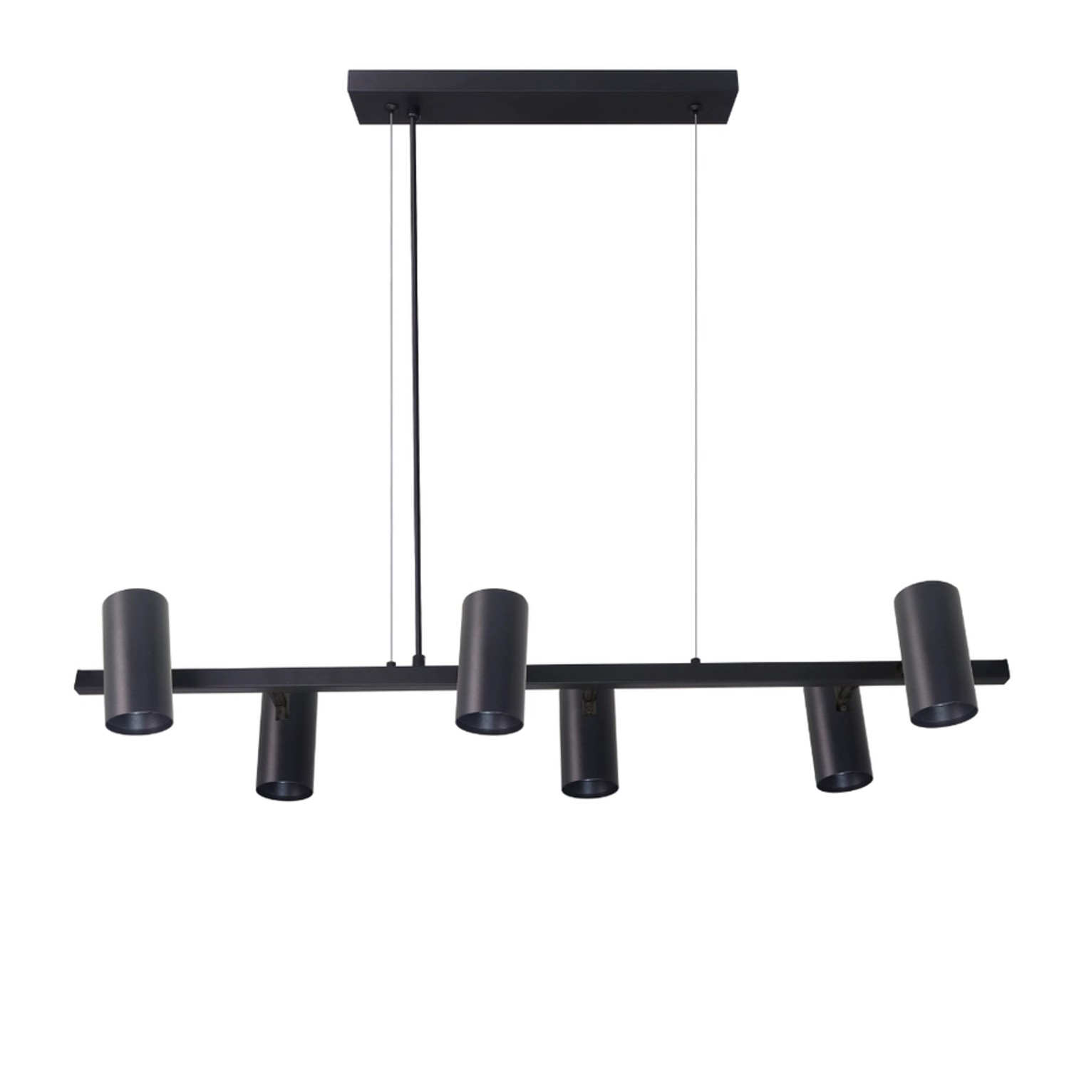 ENOVALITE Moderne Pendelleuchte 6-Flammig GU10 Hängelampe Spotleiste Hängeleuchte Schwarz Aluminium Zielgerichtetes Licht von ENOVALITE
