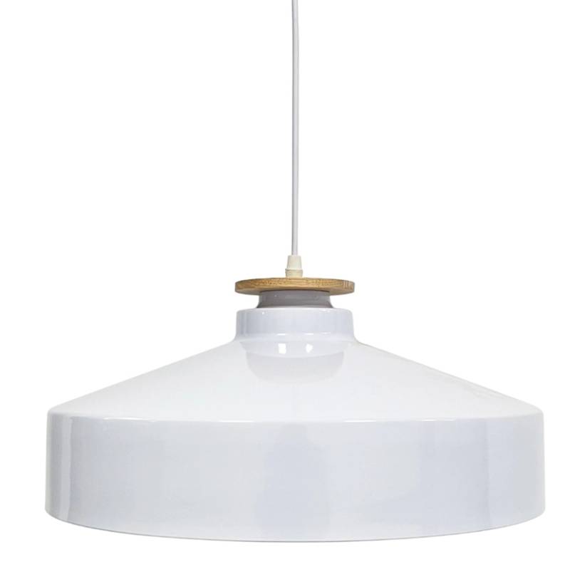 ENOVALITE Moderne Pendelleuchte Rund Design E27 Hängelampe Max 40W Hängeleuchte Weiß Stahl Deckenleuchte von ENOVALITE