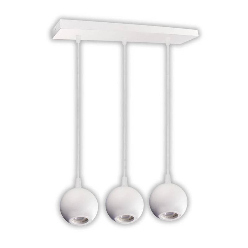 ENOVALITE Pendelleuchte GLOBE Weiß Ø100mm Deckenleuchte GU10 Fassung 3-Flammig von ENOVALITE