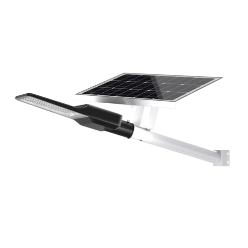 ENOVALITE LED Straßenleuchte mit Solarmodul und Fernbedienung - dimmbar - 30W PV - 4300lm 6500K Kaltweiß - IP65 Solar Außenleuchte Mastleuchte Straßenlaterne Wand Parkplatz von ENOVALITE