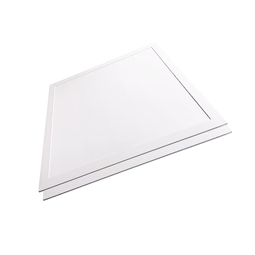 LED Panel, Deckenleuchte Büro, Rasterleuchte 62x62 cm, 36 W | 3600 lm | mit Netzteilen | TÜV-geprüft | ENEC | LED Bürolampen für Rasterdecken (6000K (kaltweiß), 2er Pack) von ENOVALITE