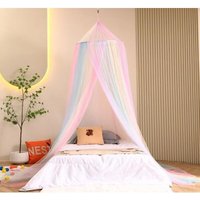 1 wunderschönes Regenbogen-Moskitonetz fürs Bett, farbenfrohes Märchenprinzessinnenzelt von ENOWELIR