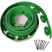 10 m lange und 10 cm hohe flexible Garteneinfassung mit 30 Heringen, einfach zu installierender Kunststoff, geeignet für Blumenbeete, Rasenflächen, 10 m lange und 10 cm hohe flexible Garteneinfassung mit 30 Heringen, einfach zu installierender Kunststoff, geeignet für Blumenbeete, Rasenflächen, von ENOWELIR