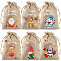 18er-Pack Weihnachts-Geschenktüten aus Sackleinen mit Kordelzug, Weihnachts-Leckerli-Tüten aus Leinen, kleine Geschenktüten aus Jute, 18er-Pack Weihnachts-Geschenktüten aus Sackleinen mit Kordelzug, Weihnachts-Leckerli-Tüten aus Leinen, kleine Geschenktüten aus Jute, von ENOWELIR