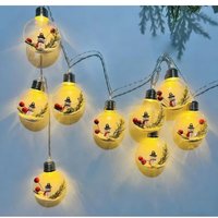 2 m lange Vintage-Weihnachtslichterkette – 10 LED-Schneekugellichter mit Tannenbaum, Schnee und niedlichen Innendekorationen für Zuhause, Terrasse, von ENOWELIR