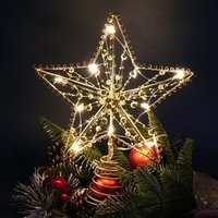 20×25 cm Gold leuchtender Weihnachtsbaumstern – Baumspitze mit Stacheln – Weihnachtsdekoration für drinnen und draußen 20×25 cm Gold leuchtender Weihnachtsbaumstern – Baumspitze mit Stacheln – Weihnachtsdekoration für drinnen und draußen von ENOWELIR