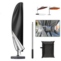 3x3 Terrassenschirm-Abdeckung, wasserdichte 420D Oxford-Gewebe-Freiarmschirm-Abdeckung, Anti-UV-Schutzhülle, 265x407050cm, Schwarz 3x3 Terrassenschirm-Abdeckung, wasserdichte 420D Oxford-Gewebe-Freiarmschirm-Abdeckung, Anti-UV-Schutzhülle, 265x407050cm, Schwarz von ENOWELIR