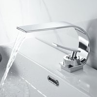 Design Wasserfall Waschbecken Wasserhahn Chrom Messing Mischbatterie Design Wasserfall Waschbecken Wasserhahn Chrom Messing Mischbatterie von ENOWELIR