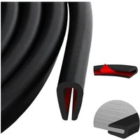 EPDM Blech Kantenschutz Gummi U-Dichtung Autotürdichtung schwarz selbstklebend Gummischutz Metall Glas (3m, 2mm) von ENOWELIR
