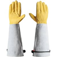 Gartenhandschuhe für Damen/Herren, Lange dornensichere Leder-Gartenhandschuhe zum Rosenschneiden mit verstellbarer Stulpe, Leichte Schutzhandschuhe Gartenhandschuhe für Damen/Herren, Lange dornensichere Leder-Gartenhandschuhe zum Rosenschneiden mit verstellbarer Stulpe, Leichte Schutzhandschuhe von ENOWELIR