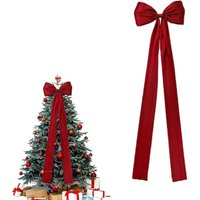 Große Weihnachtsbaumschleife 120 cm – Rotes Satinband mit langen Luftschlangen – Elegante Dekoration für Zuhause und Partys Große Weihnachtsbaumschleife 120 cm – Rotes Satinband mit langen Luftschlangen – Elegante Dekoration für Zuhause und Partys von ENOWELIR