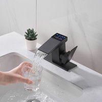 Intelligenter Wasserfall-Wasserhahn mit LED-Anzeige – Digitaler Mischer für Warm-/Kaltwassertemperatur – Modernes Design für das Badezimmer Intelligenter Wasserfall-Wasserhahn mit LED-Anzeige – Digitaler Mischer für Warm-/Kaltwassertemperatur – Modernes Design für das Badezimmer von ENOWELIR