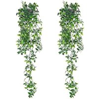 Künstliche Hängepflanze mit Topf, 80 cm, künstlicher Efeu, Kunstpflanze für Feiern, Küche, Garten, Büro, 2 Stück von ENOWELIR