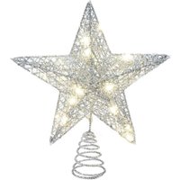 LED-Weihnachtsbaumstern – Silberne leuchtende Spitze, beleuchtete Spitze, festliche Dekoration für Bäume aller Größen von ENOWELIR