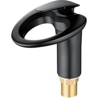 Moderner 1-Loch-Wasserfallhahn – Kupfer-Waschbeckenarmatur Schwarzer Warm-/Kaltwasser-Mischhahn – Elegantes Design & Bleifrei Moderner 1-Loch-Wasserfallhahn – Kupfer-Waschbeckenarmatur Schwarzer Warm-/Kaltwasser-Mischhahn – Elegantes Design & Bleifrei von ENOWELIR