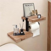 Wandmontierter Toilettenpapierhalter mit Ablage, Wandmontierter Toilettenpapierhalter mit geräumigen Ablagen, Toilettenpapierrollenhalter Wandmontierter Toilettenpapierhalter mit Ablage, Wandmontierter Toilettenpapierhalter mit geräumigen Ablagen, Toilettenpapierrollenhalter von ENOWELIR